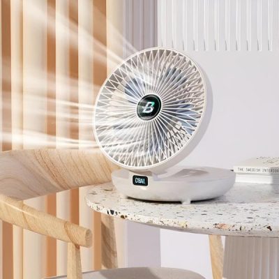 Hordozható mini ventilátor - 120° oszcilláció, távirányító, 12 órás akku | AIRCOLIO