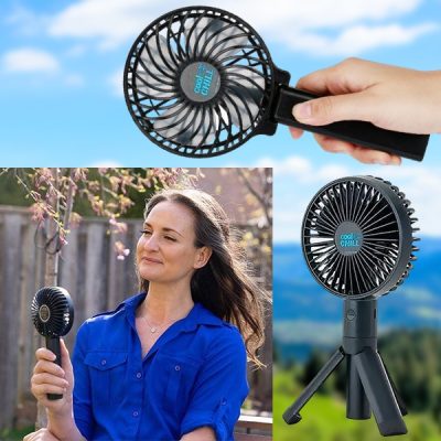 2 az 1-ben újratölthető hordozható állványos mini ventilátor | HANDCOLIO