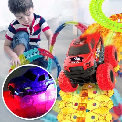 Fluoreszkáló világító pálya autóval (350 cm) | LUMITRACK